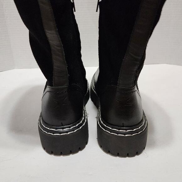Splendid Antonia Sherpa trimmed black suede and leather boots Women's size 7 new - Picture 9 of 12